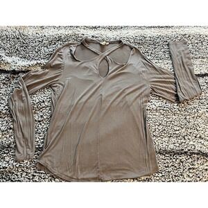 Women's White Crow Gray Long Sleeve Shirt‎ Size L